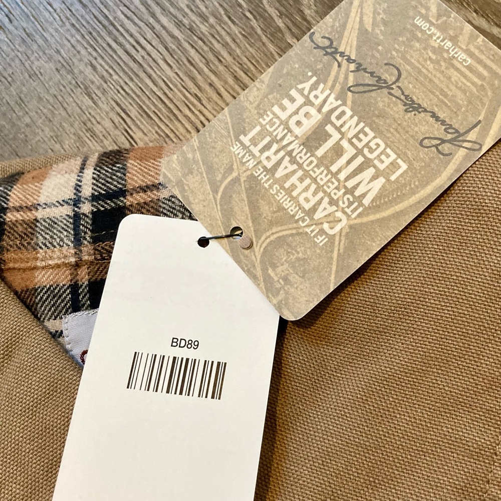 Carhartt Men’s Canvas Shirt Jacket Flannel Lined Long Sleeve Tan Tall Large NWT - Picture 7 of 15